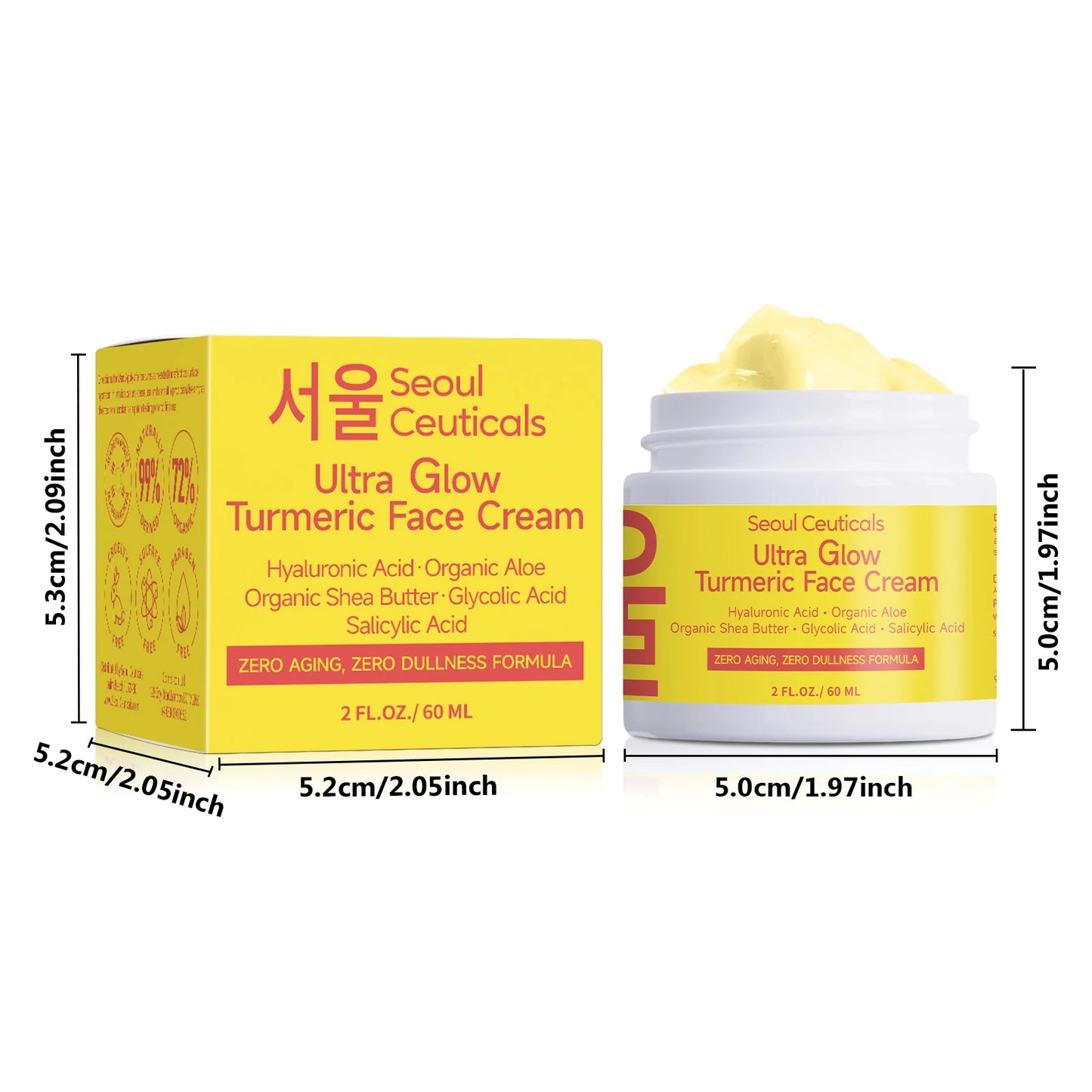 Turmeric Niacinamide Cream – Hydrating & Youth-Enhancing Face Moisturizer (60g)