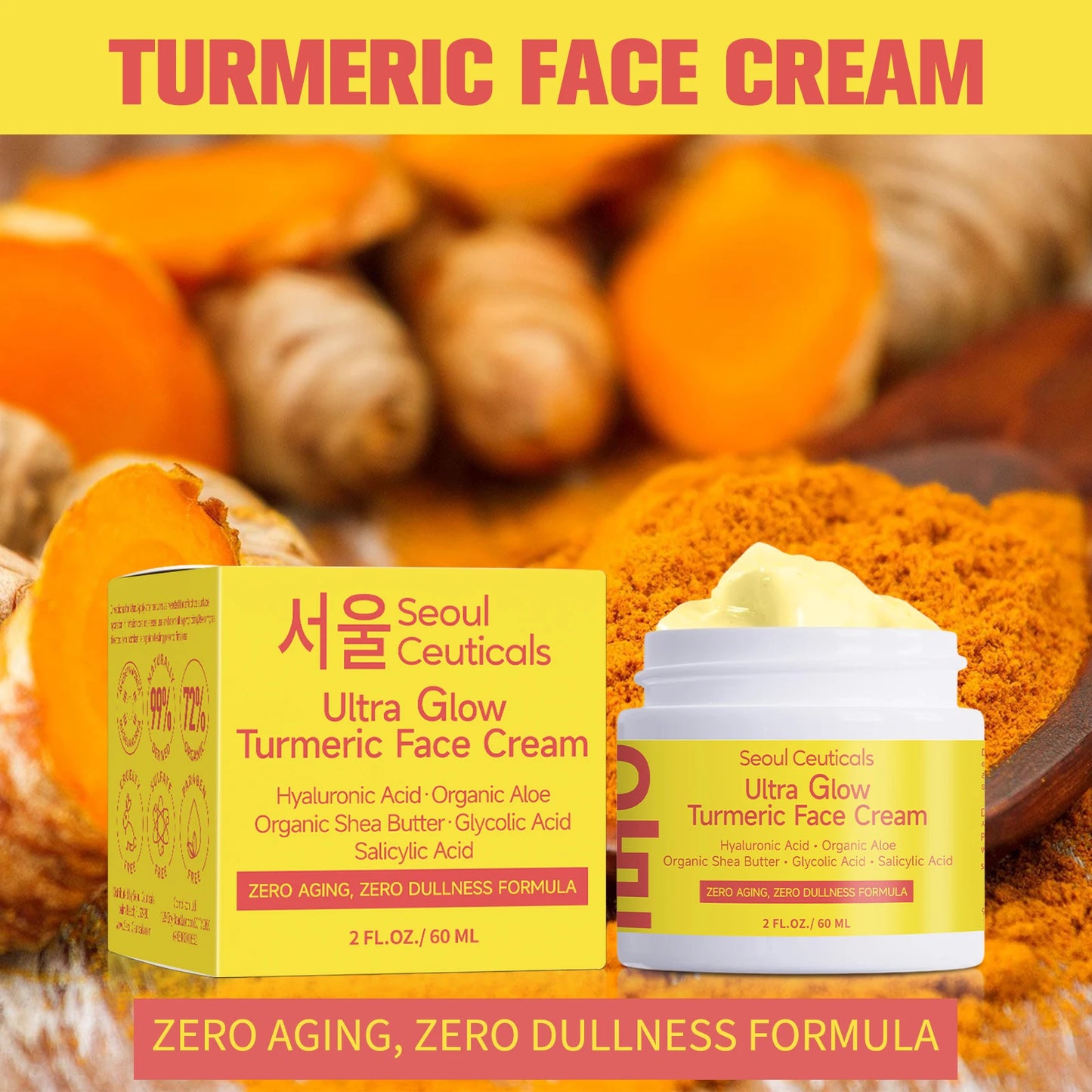 Turmeric Niacinamide Cream – Hydrating & Youth-Enhancing Face Moisturizer (60g)