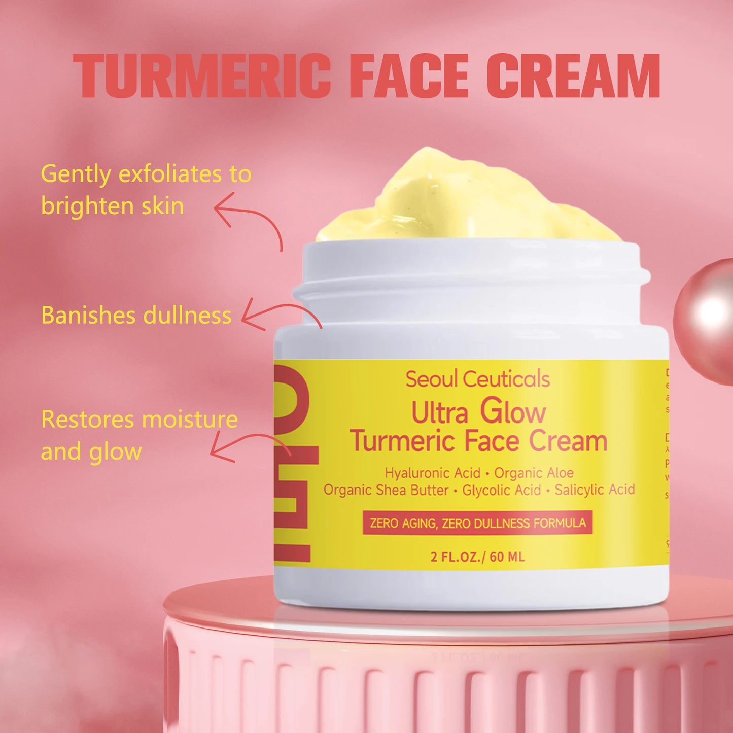 Turmeric Niacinamide Cream – Hydrating & Youth-Enhancing Face Moisturizer (60g)