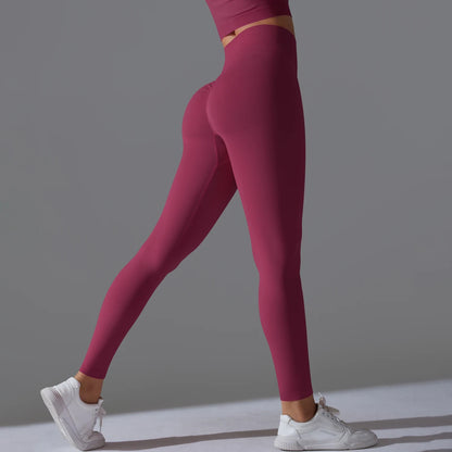 Women's Seamless High-Waist Scrunch Butt Workout Leggings.