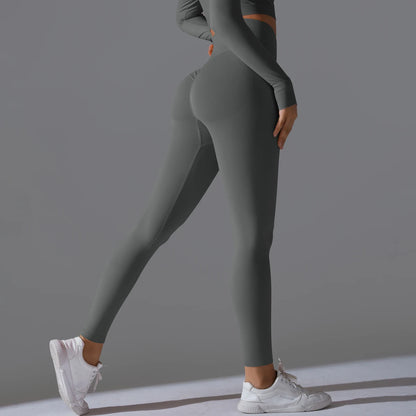 Women's Seamless High-Waist Scrunch Butt Workout Leggings.