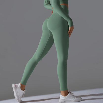 Women's Seamless High-Waist Scrunch Butt Workout Leggings.