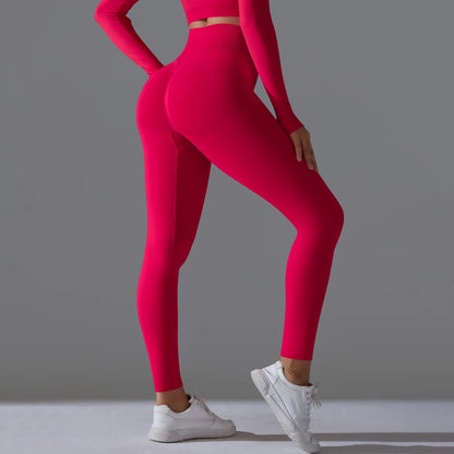 Women's Seamless High-Waist Scrunch Butt Workout Leggings.