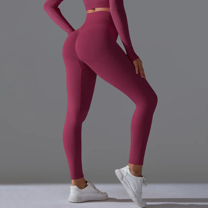 Women's Seamless High-Waist Scrunch Butt Workout Leggings.