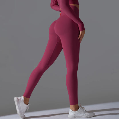 Women's Seamless High-Waist Scrunch Butt Workout Leggings.