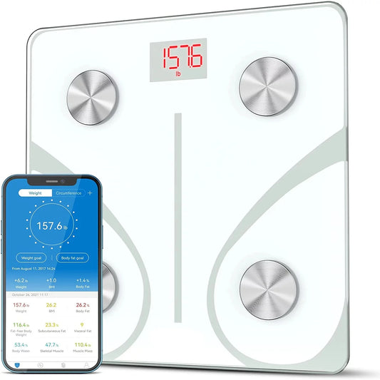 RENPHO Digital Body Weight Scale, Bluetooth Smart Scales for Weight, 400 lbs, White
