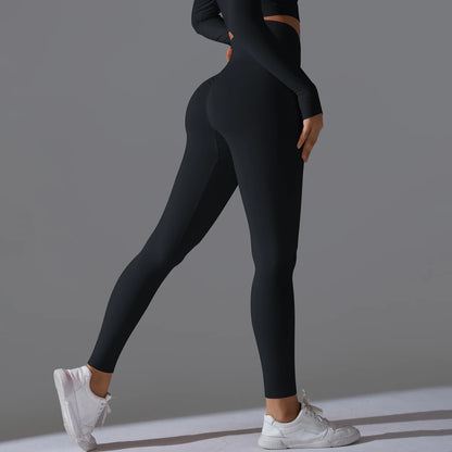 Women's Seamless High-Waist Scrunch Butt Workout Leggings.