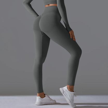 Women's Seamless High-Waist Scrunch Butt Workout Leggings.