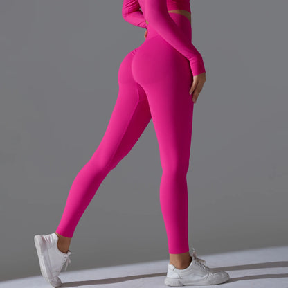 Women's Seamless High-Waist Scrunch Butt Workout Leggings.