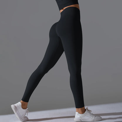 Women's Seamless High-Waist Scrunch Butt Workout Leggings.