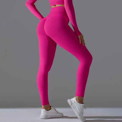 Women's Seamless High-Waist Scrunch Butt Workout Leggings.