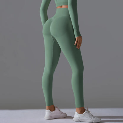 Women's Seamless High-Waist Scrunch Butt Workout Leggings.