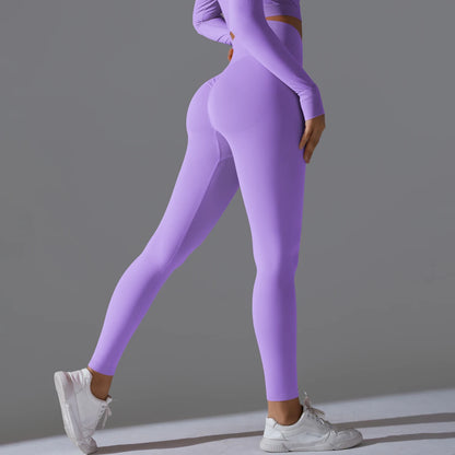 Women's Seamless High-Waist Scrunch Butt Workout Leggings.