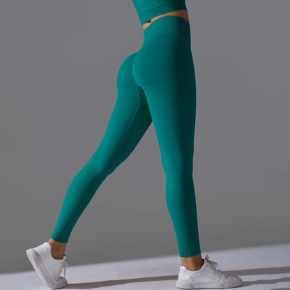 Women's Seamless High-Waist Scrunch Butt Workout Leggings.