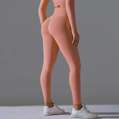 Women's Seamless High-Waist Scrunch Butt Workout Leggings.