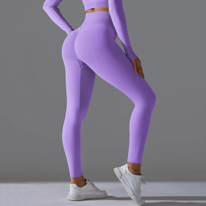 Women's Seamless High-Waist Scrunch Butt Workout Leggings.
