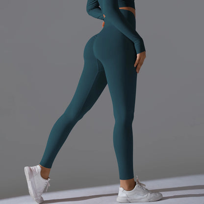 Women's Seamless High-Waist Scrunch Butt Workout Leggings.