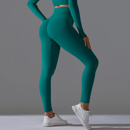 Women's Seamless High-Waist Scrunch Butt Workout Leggings.