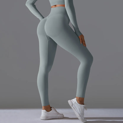 Women's Seamless High-Waist Scrunch Butt Workout Leggings.
