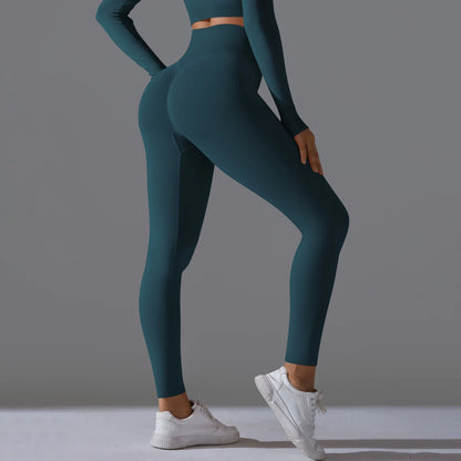 Women's Seamless High-Waist Scrunch Butt Workout Leggings.