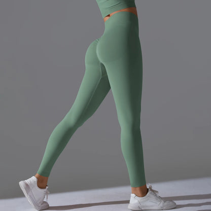 Women's Seamless High-Waist Scrunch Butt Workout Leggings.