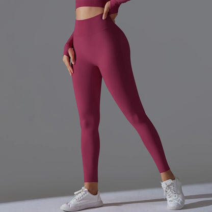 Women's Seamless High-Waist Scrunch Butt Workout Leggings.