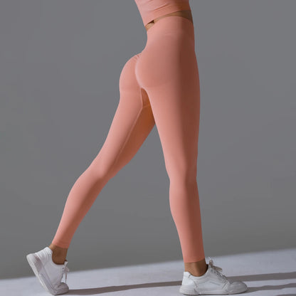Women's Seamless High-Waist Scrunch Butt Workout Leggings.