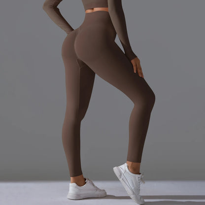 Women's Seamless High-Waist Scrunch Butt Workout Leggings.