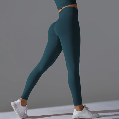 Women's Seamless High-Waist Scrunch Butt Workout Leggings.